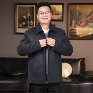 Red Wine Color Woolen Jacket Mens Dad Wedding Banquet Clothes Winter 66 Big Birthday 80 Zodiac Horse Year Grandpa Coat