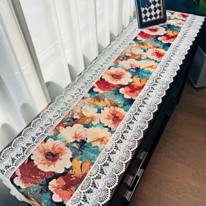Retro American Style Table Flag TV Cabinet Tablecloth Dining Table Cloth Living Room Tea Table Chest of Drawers Dust Cover Towel