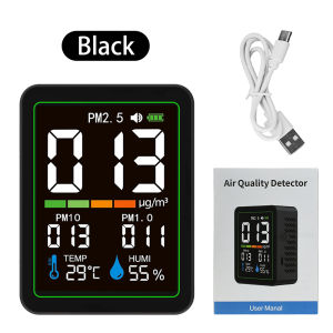 MT04 5-in-1 Air Quality Monitor Infrared Dust Detector PM2.5 PM1.0 and PM10 Temperature and Humidity Monitor Type-C Port