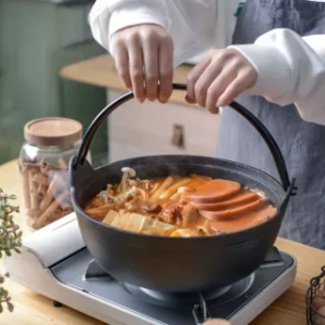 MUDIAN | Non-stick Cast Iron Japanese Style Sukiyaki Hot Pot Thickened