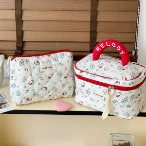 High Aesthetic Large Capacity Portable Makeup Bag Womens Travel Toiletry Storage Organizer Cute Cartoon Cubic Shape