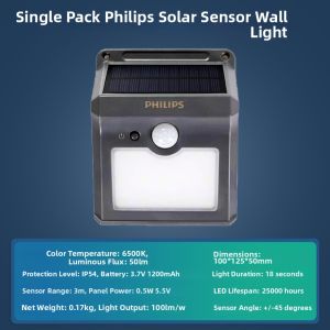 Philips | Solar LED Street Light Ultra Bright Waterproof Dustproof Infrared Remote Control