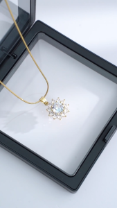 NOVAE Flower Design Gold-plated Zircon Pendant Necklace For Women Gift Light Luxury Fashion Jewelry