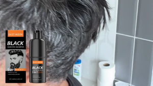 East Moon 5 In 1 Hair Dye Shampoo For Men Black Hair Coloring Shampoo Beard Dye Shampoo Gray Hair Cover Gentle Cleansing Natural Look 100ml