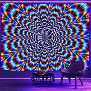 Awakening Chakra Yoga Actions Fluorescent UV Tapestry Halloween Home Party Atmosphere Fluorescent UV Tapestry