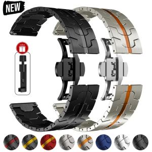 22mm Titanium Color Strap For Huawei Watch 5/4/3 GT6 Pro GT5 46mm Stainless Steel Band For Amazfit GTR 4/3/2 47mm Balance Correa