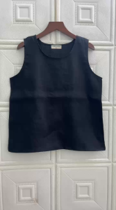 JUNE LINEN-A01-Áo cổ tròn sát nách Linen tưng premium.