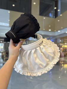 Korean Style Foldable Wide Brim Sunscreen Empty Top Hat Womens Summer Beach Coastal Anti-Uv Sunshade Cap Polyester Fiber Cartoon Pattern