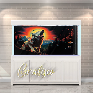Stiker Background Aquarium Vinyl Premium Tahan Air - Wolf (WO)