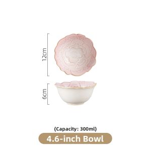 WUXIN | Rose Gradient Chinese Retro Ceramic Dinner Plate