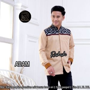 ADAM Kemeja koko lebaran terbaru 2025 baju koko lebaran pria katun madina mix tenun troso jepara keren outfit lebaran cowok