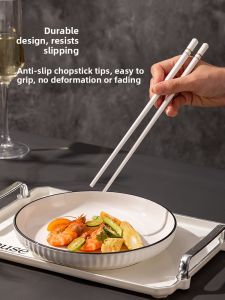 Antibacterial Ceramic Chopsticks Set Home Use Simple Pure Color Non-Slip High End Design Single Person per Chopstick 2025 New Model