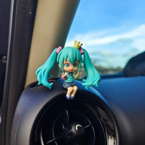 Bandai | Anime Hatsune Miku Figure Kawaiii Miku Kawaii Action Figurine Q-version Doll Model Pvc Desktop Decoration Toys Gifts