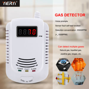 Yieryi Gas Detector LPG LNG Coal Natural Gas Leak Alarm Sensor Voice Warning Alarm Sensor