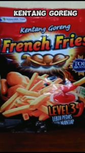 French Fries 2000 62g Indonesian Favorite Snacks and Chips with Hot Tomato Chili Spicy Sauce for Dipping Original Indonesia