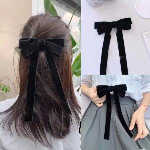 Elegant Velvet Hair Clip with Double Sided Butterfly Knot Versatile Spring Back Hair Accessories for Women Fashionable Hair Grips