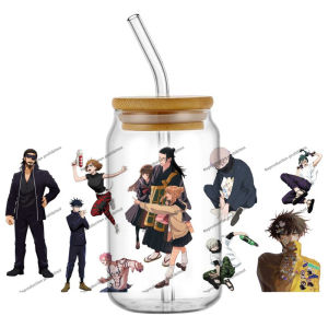 Bandai | Hotsale 30 Jujutsu Kaisen Popular Anime 16oz UV DTF 3D Transfer Cartoon Sticker Wrap Decals For Glass Can Cup Craft DIY Creative