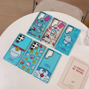 Cute Cartoon Doraemon Soft Cases for Samsung S24Ultra S23Ultra S22Ultra Phone Case for Galaxy S24 S23 S22 S21 Ultra Plus Shockproof Protective Cover Back Shell