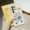 Plush Fur Cute Cat Claws Case For Samsung Galaxy A35 A05S A55 54 S24 23 Ultra S23 S24+  A14 A15 4G 5G Warm Cover Plush Case. 