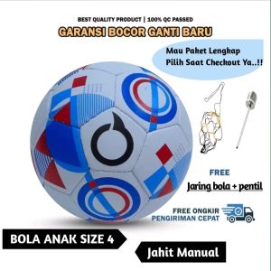 BOLA SEPAK BOLA KAKI ANAK / BOLA MURAH SIZE 4 LAPANGAN RUMPUT BONUS SARUNG TANGAN ALAT POMPA