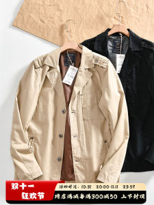 Turkey Export/119 Euros! Autumn Export Men American Retro Pure Cotton Workwear Casual Polo Collar Jacket Tide