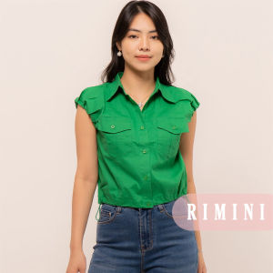 RIMINI - Kemeja Wanita Katun Premium Tanpa Lengan Size XS-XL - Maura Top 3001