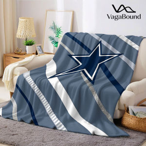 Navy Stripe Star Flannel Blanket Warm Soft Halloween Christmas Decorative Couch Warm Cozy All-Season Gift