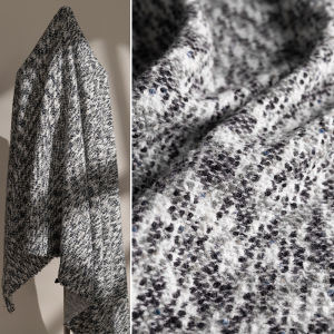 Vải Dệt Kim Dày Màu Trắng Có Họa Tiết Nhỏ Sang Trọng Áo Khoác Nỉ Co Giãn Mềm Mại Cho Nhà Thiết Kế Vải Thun