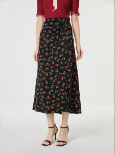 Koradior | Romantic French Floral A-Line Slim Fitting Skirt