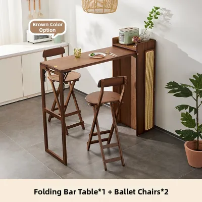 ZHUTING | Japanese Style Solid Wood Folding Expandable Multi-function Dining Table