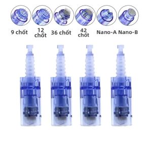 Dermapen Needle Cartridge 12/36pin Microneedle Nano Tip Cho A6 Meso Beauty Machine 10/50/100 Chiếc Hệ Thống Lăn Derma Dùng Một Lần
