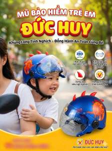 NÓN BẢO HIỂM KHỦNG LONG CHO BÉ có kính từ 6-10 tuổi