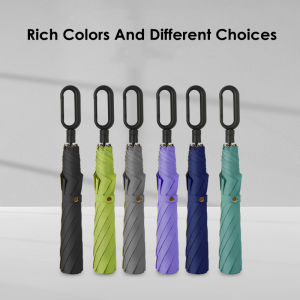 New buckle folding umbrella mens self-folding large reinforced storm umbrella outdoor portable umbrella