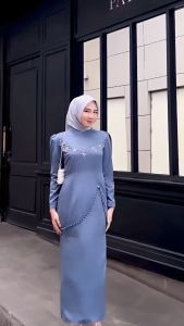 [TERBARUUU] Oneset Felicia Baju Kurung Melayu Dress Pesta Setelan Wanita Baju Kondangan Kekinian Full Payet