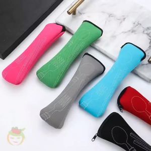 Picnic Set Tableware Washable with Zipper Travel Cutlery Kit Case Portable Pouch for Dinner Household Tool Travel Camping Spoon