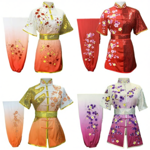 HANCUI | Performance Martial Arts Uniform Long Fist Routine Gradual Orange Stitching Plum
