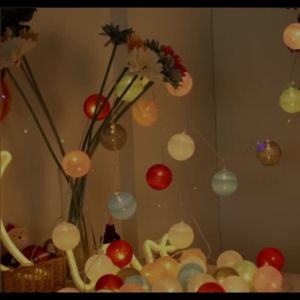 Cotton Ball String Fairy Night Lights LED Bulb Bedroom Christmas Halloween Outdoor Holiday Party Baby Bed Lights Decoration