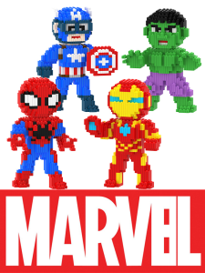 Marvel Spiderman Iron Man Green Gargantua Venom Boys Assembly Building Blocks Toys Small Particles High Quality Plastic Models