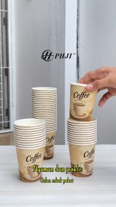 [ 50 PCS ] PAPERCUP MINUMAN 9 OZ MOTIF COFFE & TEH FOOD GRADE - GELAS KERTAS MINUMAN TAHAN PANAS & DINGIN || PAPERCUP.ID