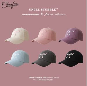 ChoiFoo หมวกเบสบอลสีลูกกวาดหมวกเบสบอลปักลาย MODE Korea ใหญ่เส้นรอบวงศีรษะลึกหมวกแก๊ปดักบิลปีกกว้างหมวกบังแดดหมวกเบสบอลกัน UV สำหรับการท่องเที่ยวและวันหยุด