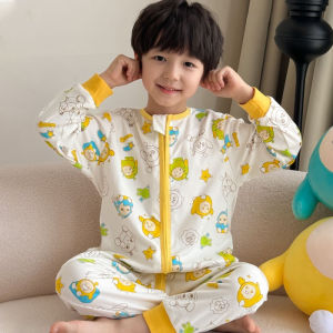 Pure Cotton Spring Autumn Cartoon Baby Sleep Bag Long Sleeve Thin Overall Anti-Kick Blanket for Boys And Girls Home Wear
