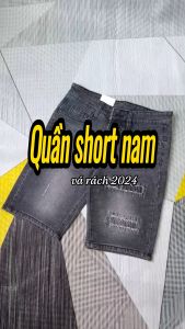 Quần short jean nam XÁM vá rách đẹp phong cách 2024 vải jean dày mềm kiểu dáng trẻ trung đúng form giá tốt