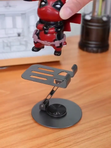1PCS Adjustable Full Carbon Steel Mobile Stand: Foldable Design 360° Rotation for Phones & Tablets