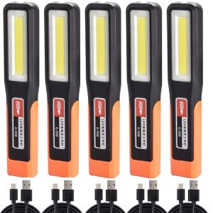 Powerful COB Magnetic Torch Emergency Light Warning Light LED Work Light Car Garage Mechanic Lamp USB Rechargeable Flashlight