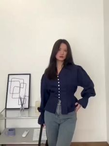 Bora Top Blouse Wanita Korea Crinkle Airflow