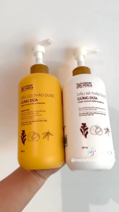 Combo Gội + Xả Thảo Dược Dừa Cỏ Cây Hoa Lá Chai 650gram