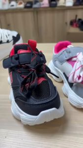 BUM Equipment Kasut Kanak-kanak CS240 / CS241 Warna Hitam x Merah / Warna Kelabu x Fuchsia -  Kids Shoe Black x Red / Grey x Fuchsia - Kasut Budak / Kasut Kanak-kanak / Kasut Sneaker Kanak-kanak
