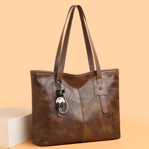 Large Capacity Tote Bag 2022 New Style Handbag Commuter Shoulder Bag for Women Simple Elegant Versatile PU Leather Bag