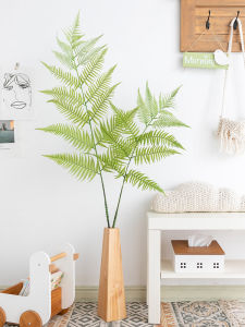 Gold Silk Monkey Fern Artificial Plant Indoor High Floor Standing Fake Greenery Japanese Style Potted Landscape Entrance Decorations