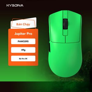 Chuột Chơi Game Không Dây KYSONA Jupiter 26000DPI 8KHz PAW3395 Cảm Biến Nhẹ 49g Dành Cho Tay Lớn Bluetooth PC Laptop Gamer